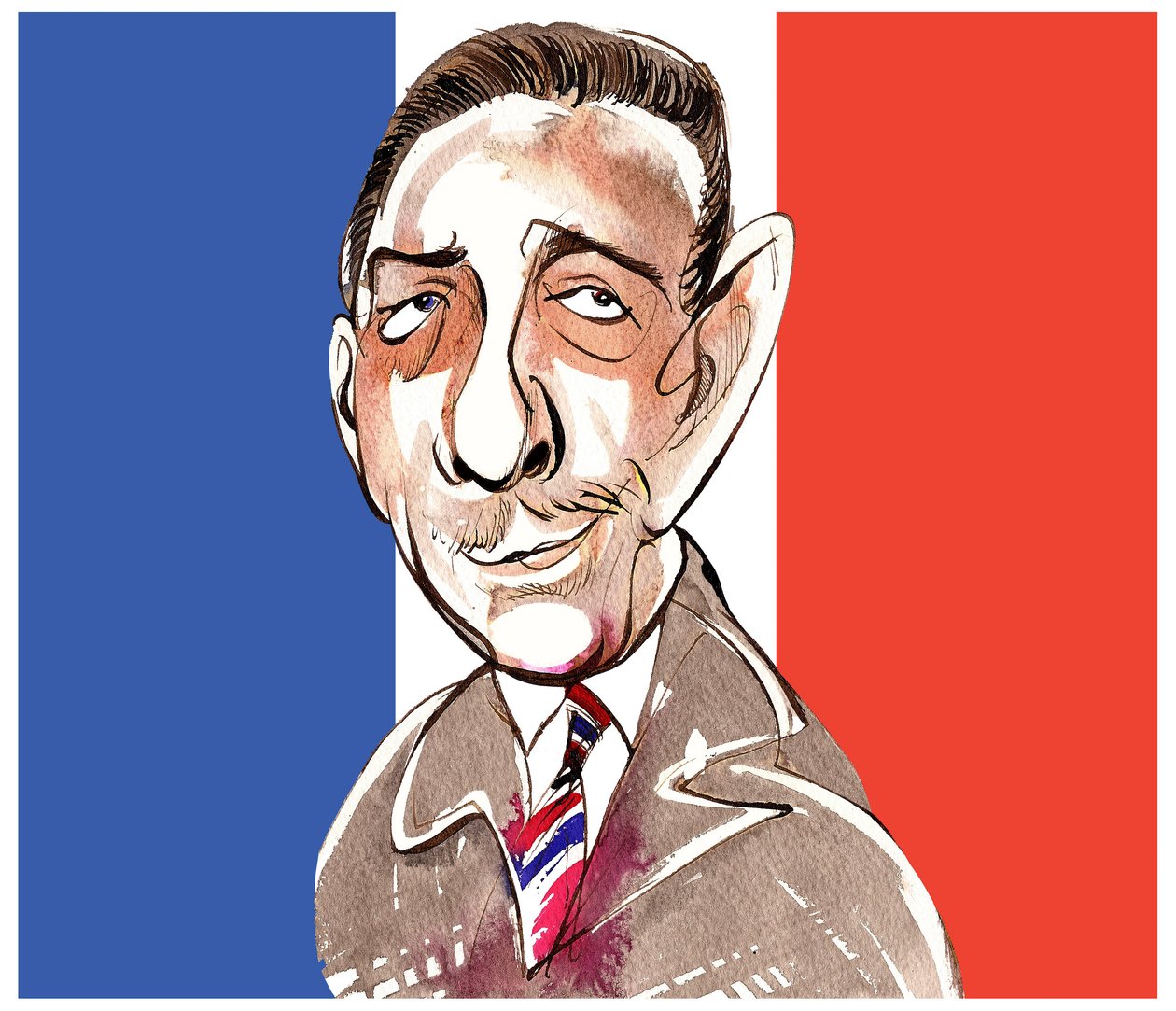 Francis Poulenc - karikatur af fransk komponist, 1899-1963 af Neale Osborne