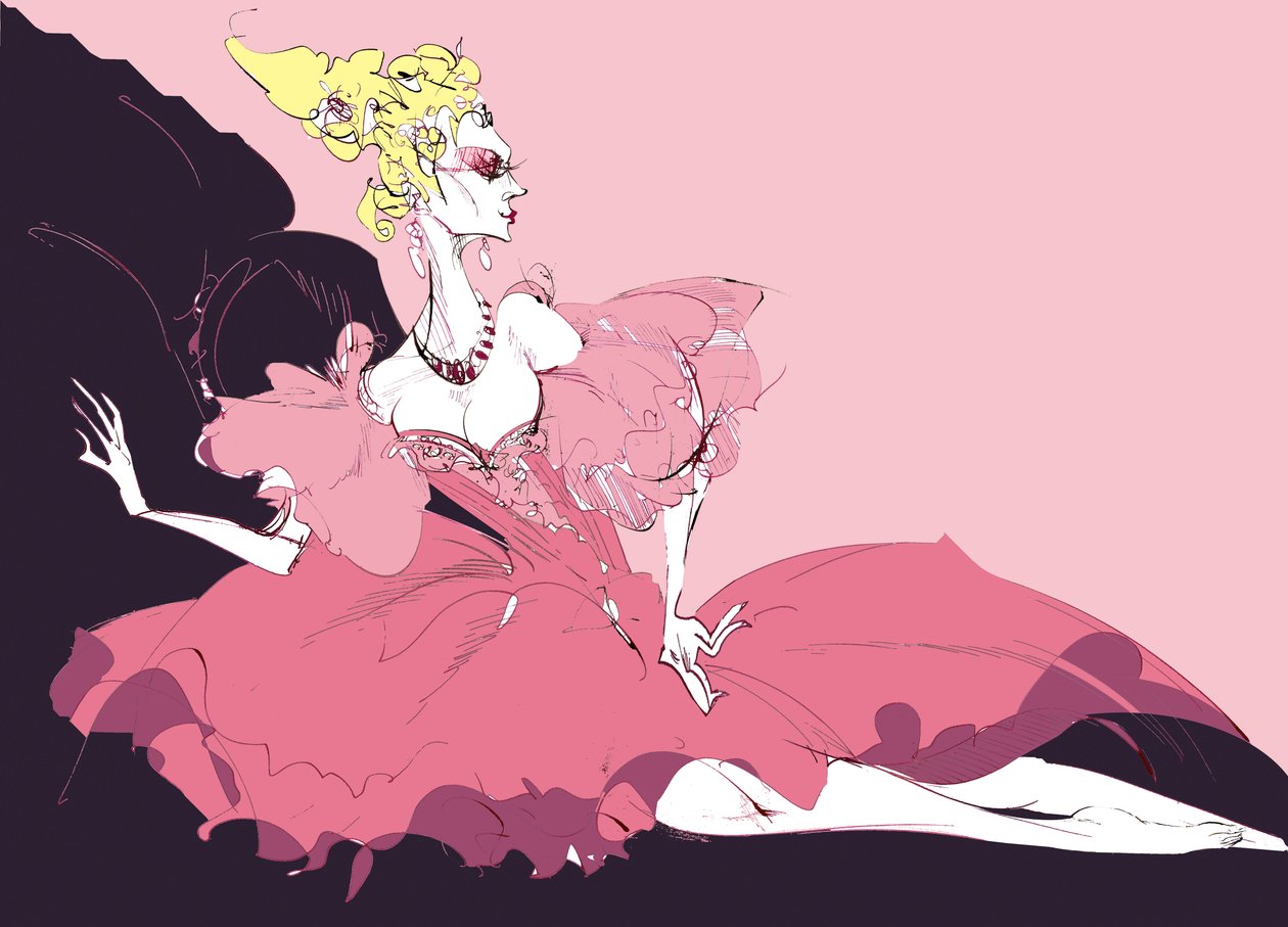 Giulietta, fra Offenbachs Tales of Hoffmann, farvekarikatur, 200610 af Neale Osborne af Neale Osborne