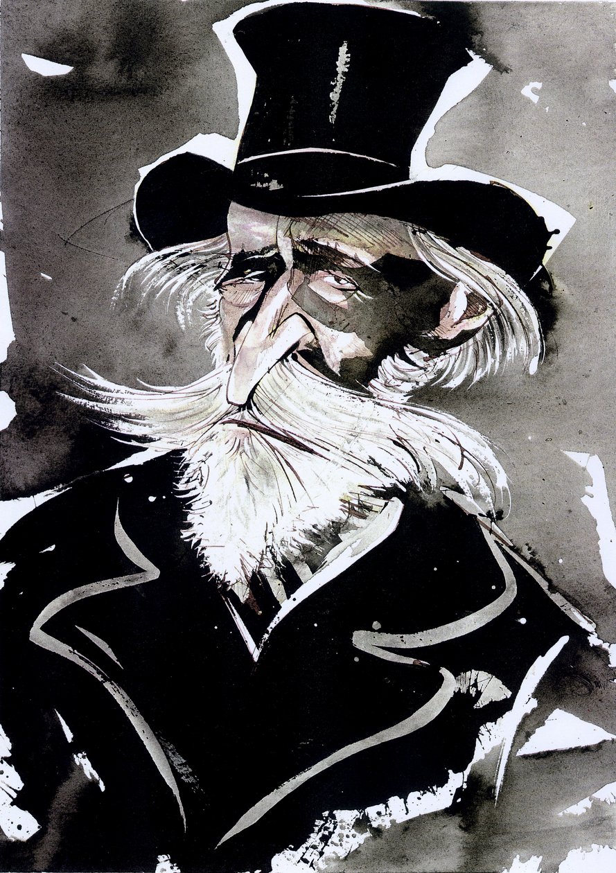 Giuseppe Verdi - karikatur af den italienske komponist af Neale Osborne