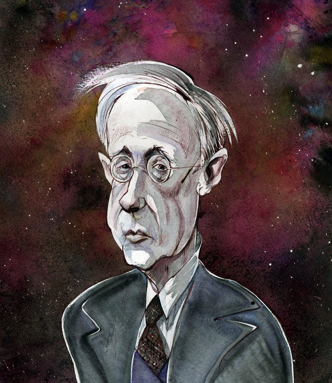Gustav Holst - karikatur af den engelske komponist af Neale Osborne