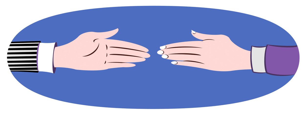Håndtryk - illustration af Neale Osborne