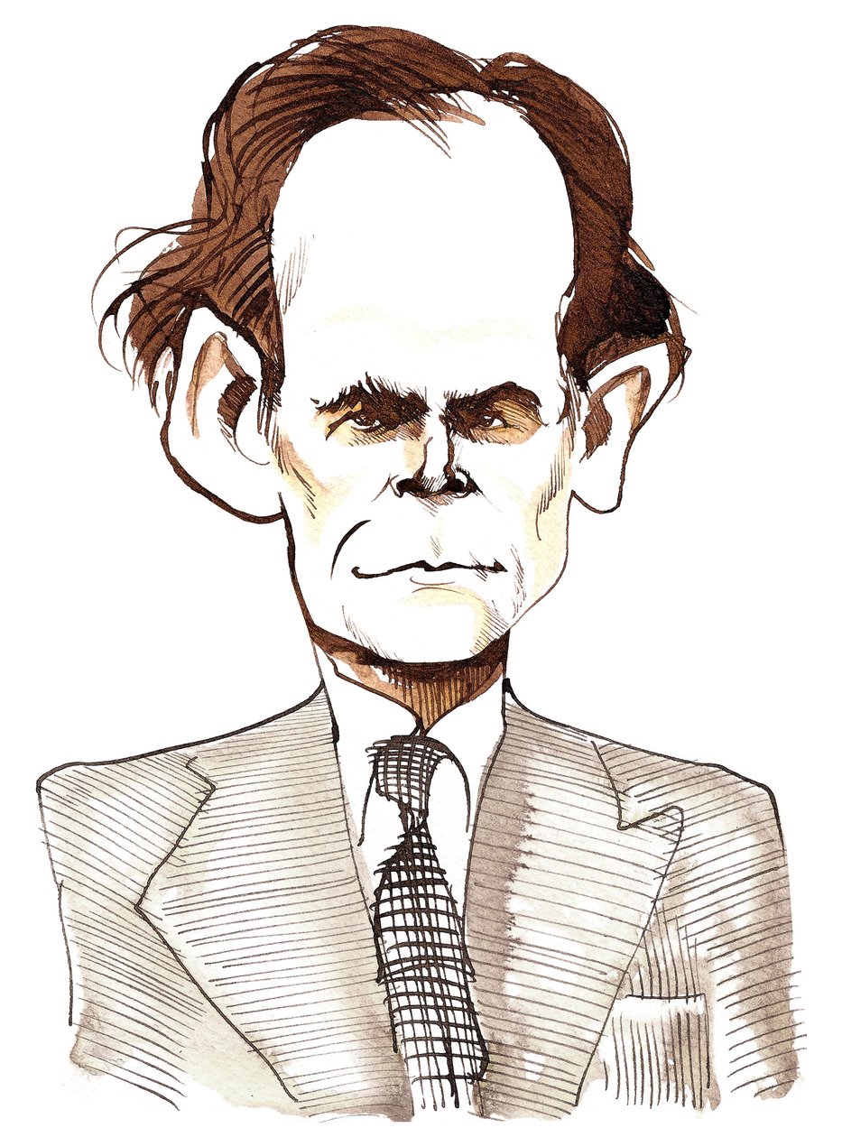 Humphrey Searle (engelsk komponist, 1915-82) blækkarikatur af Neale Osborne