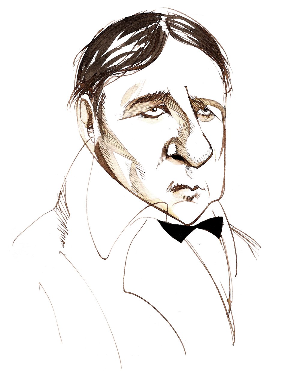 Jean Auguste Dominique Ingres, fransk kunstner og senator, professor ved École des Beaux-Arts og direktør for det franske akademi i Rom, (1780 - 1867) karikatur af Neale Osborne