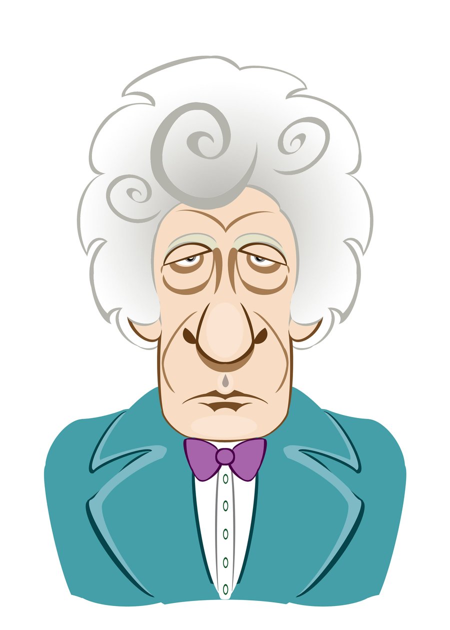 Jon Pertwee som Doctor Who - karikatur af Neale Osborne