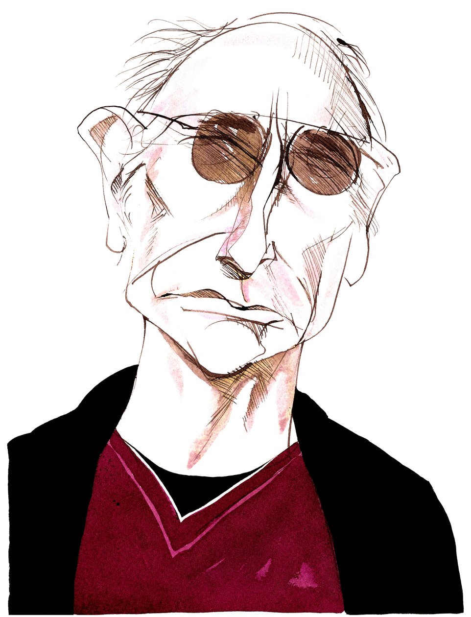 Larry David - karikatur af amerikansk komedieforfatter, skuespiller og producer, født 1947 af Neale Osborne