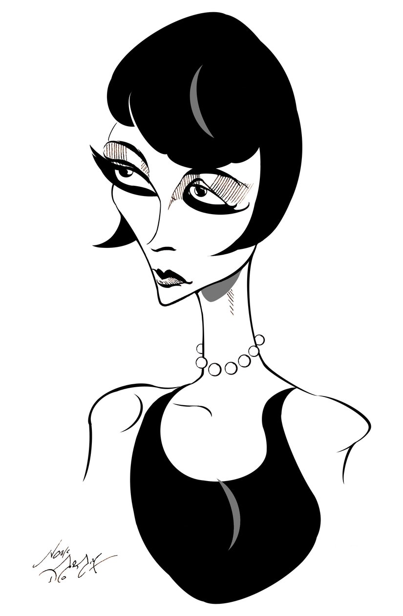 Louise Brooks - karikatur af amerikansk filmskuespillerinde (1906-85) af Neale Osborne