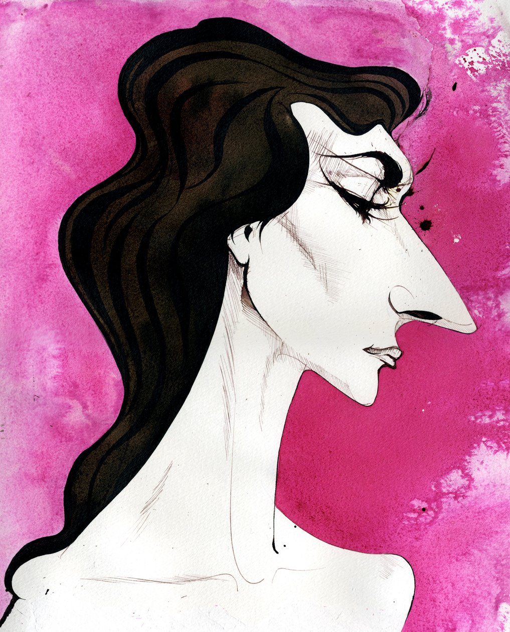 Maria Callas - karikatur af den amerikanskfødte græske operasangerinde (sopran) af Neale Osborne
