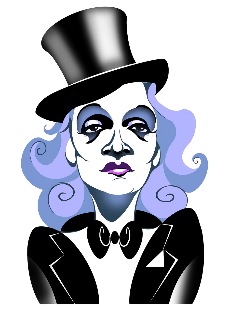 Marlene Dietrich - karikatur af Neale Osborne