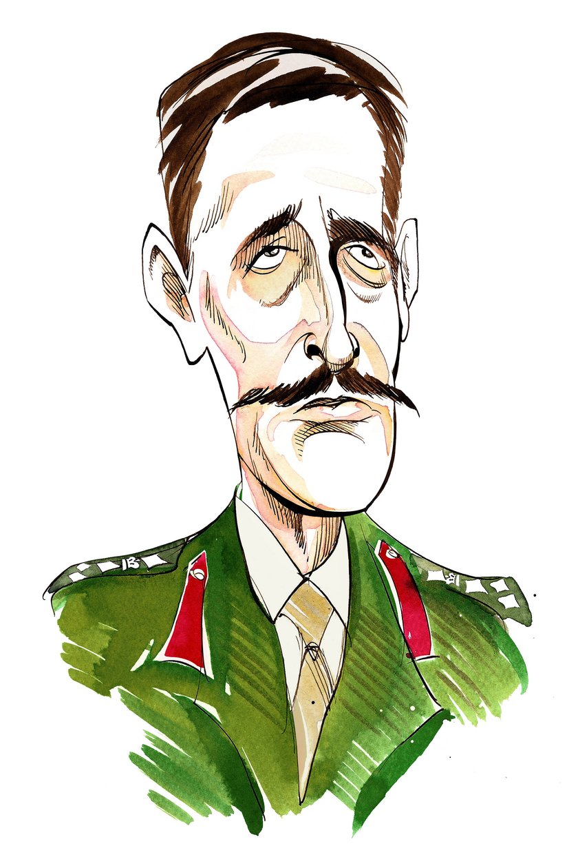 Nicholas Courtenay - karikatur af engelsk skuespiller, 1929 - 2011 af Neale Osborne