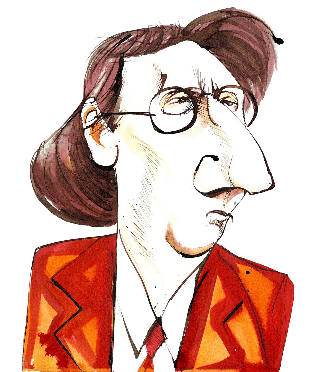 Rued Langgaard (1893 - 1952) dansk komponist og organist, karikatur af Neale Osborne