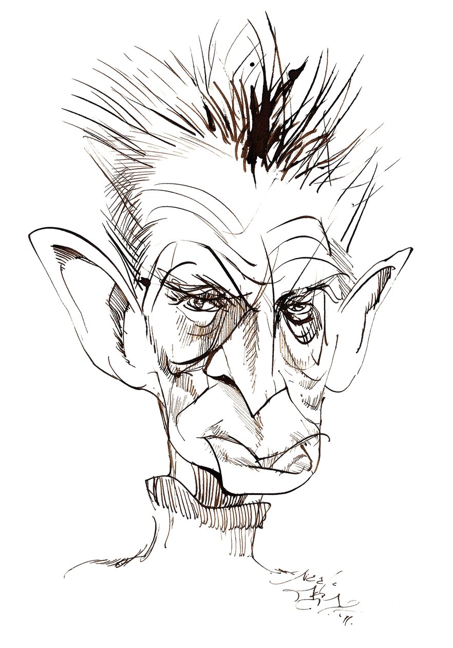Samuel Beckett - karikatur af den irske forfatter og dramatiker (1906-89) af Neale Osborne