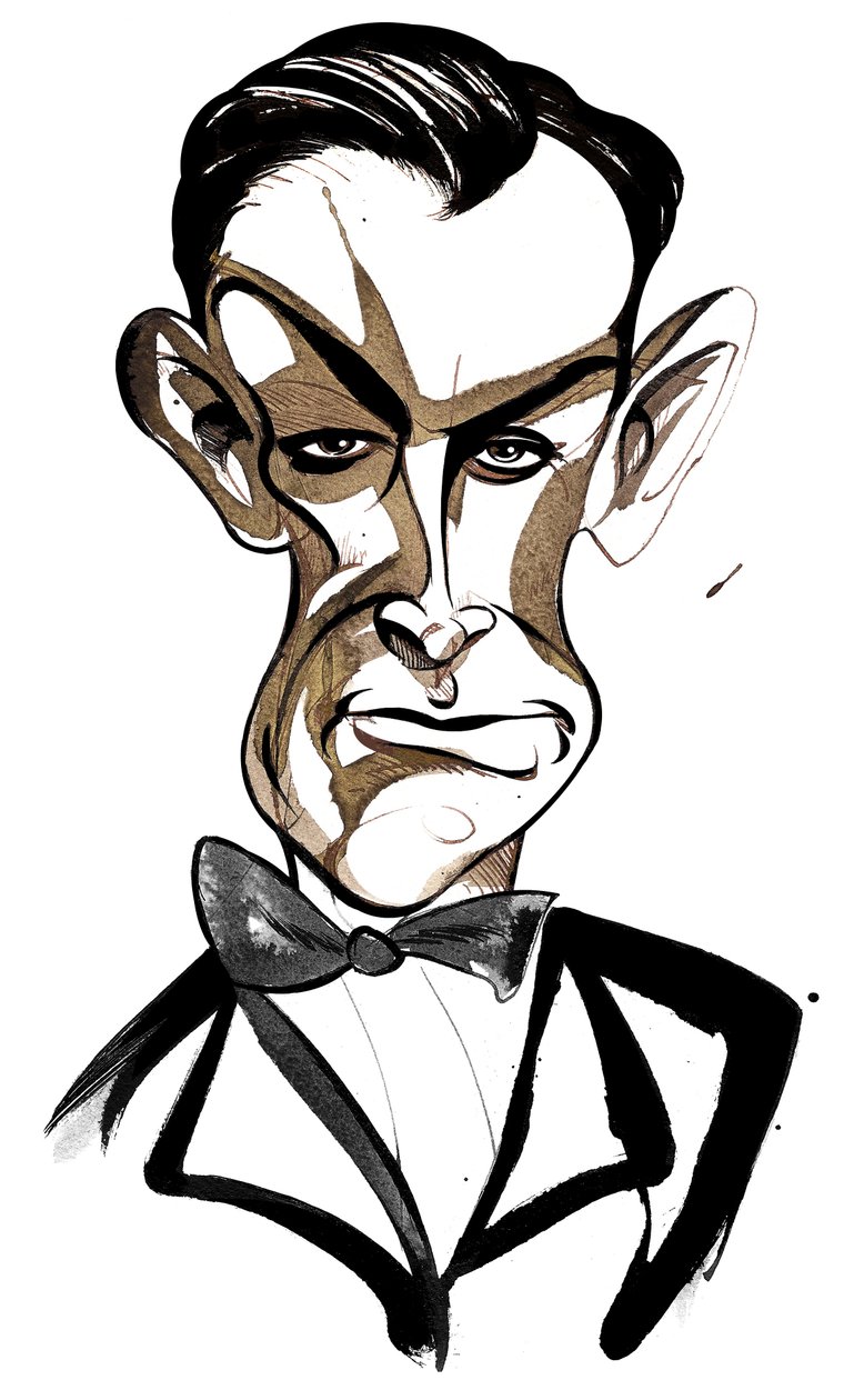 Den skotske skuespiller Sean Connery (født 1930) som James Bond 007 af Neale Osborne