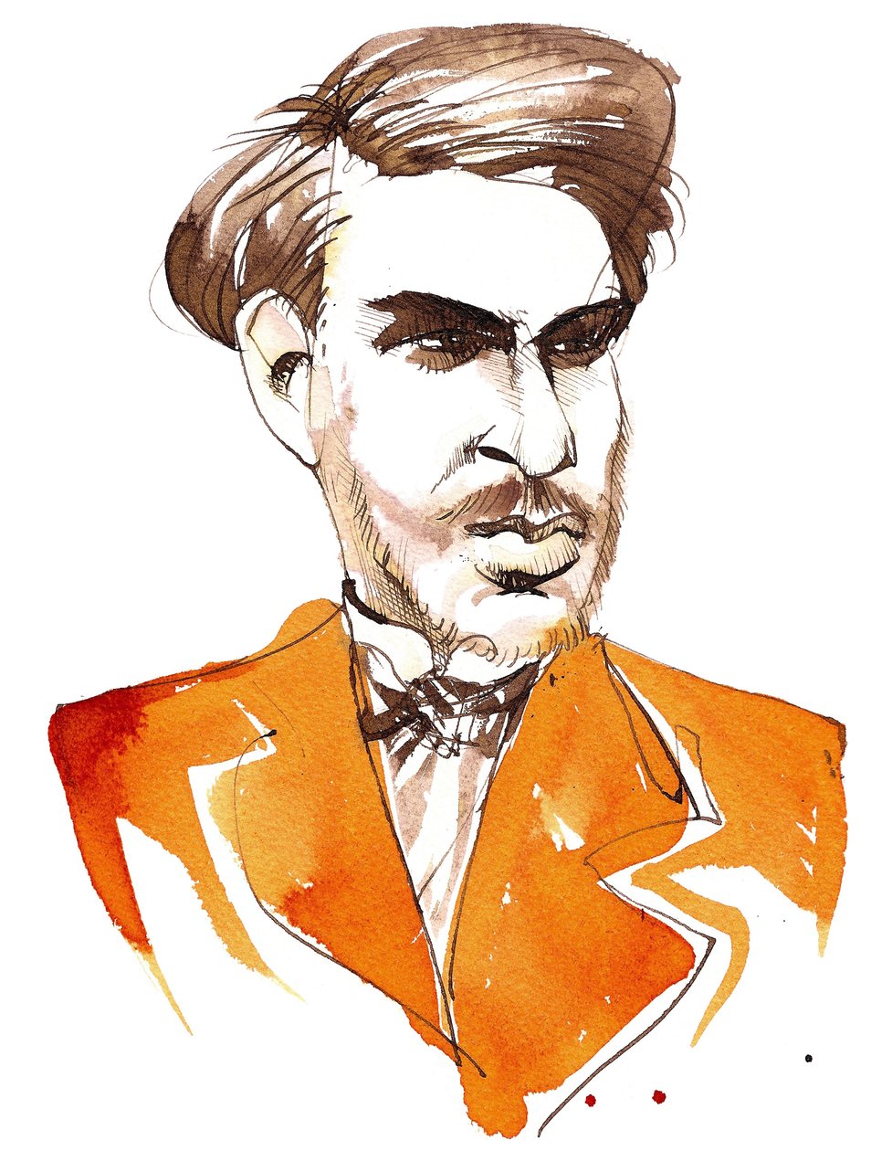 Sergei Taneyev (russisk komponist, 1856-1915) karikeret som ung mand af Neale Osborne
