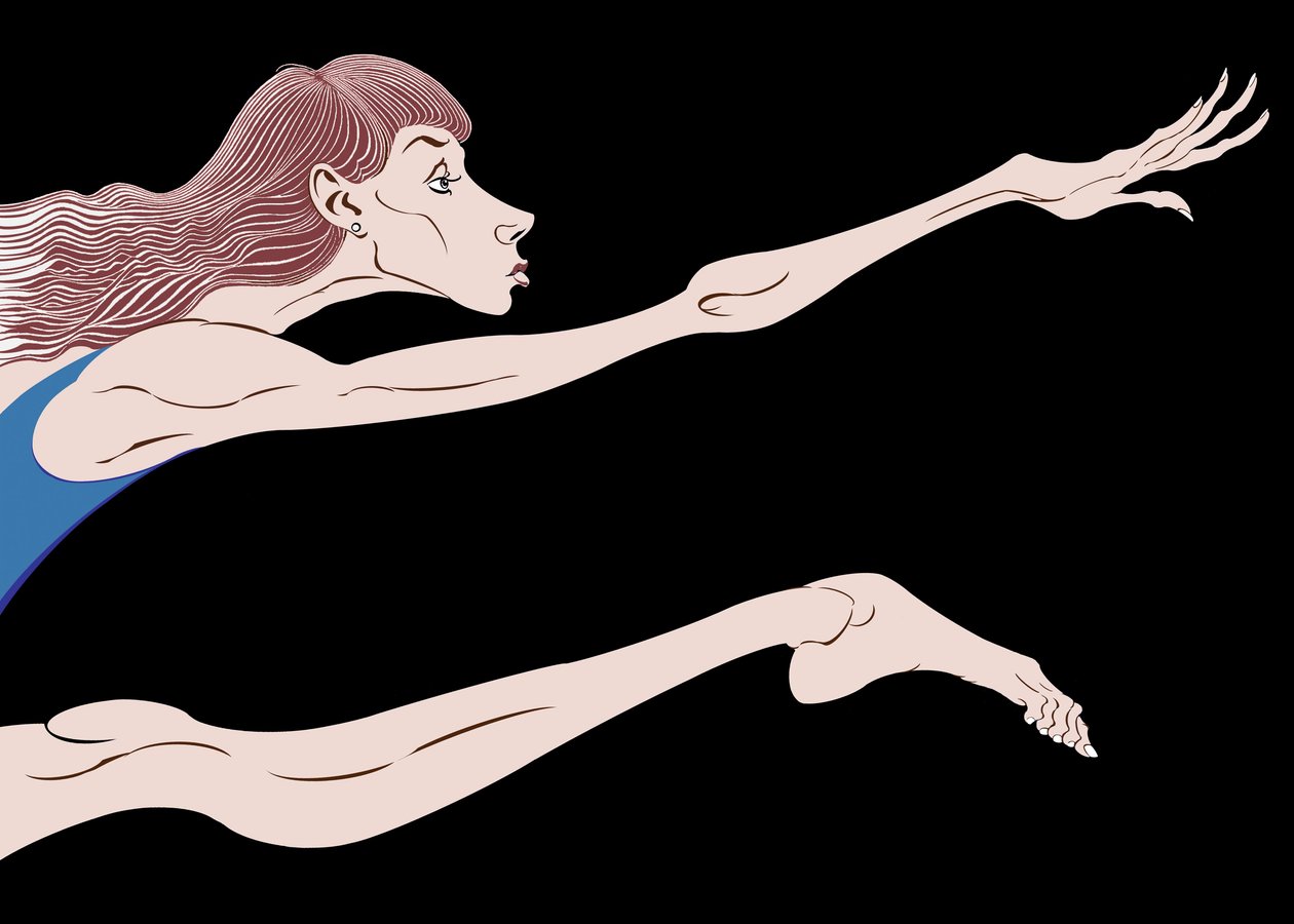 Sylvie Guillem, fransk ballerina, farveversion af bw-filbillede, 2006 af Neale Osborne