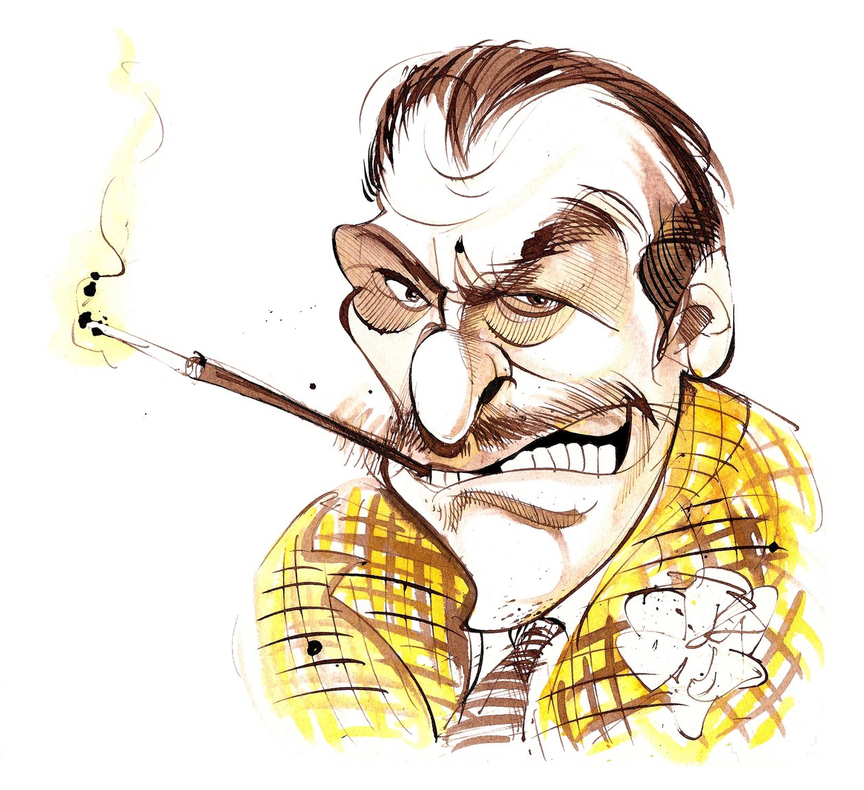 Terry-Thomas - karikatur af Neale Osborne