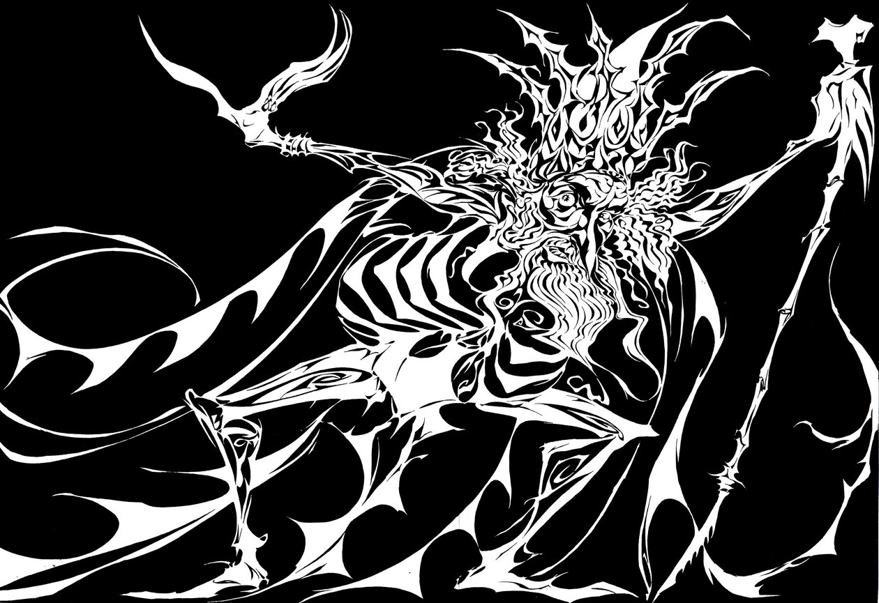 The Firebird - illustration af Kaschey the Sorcerer fra 1910 balletten The Firebird af Igor Stravinsky af Neale Osborne