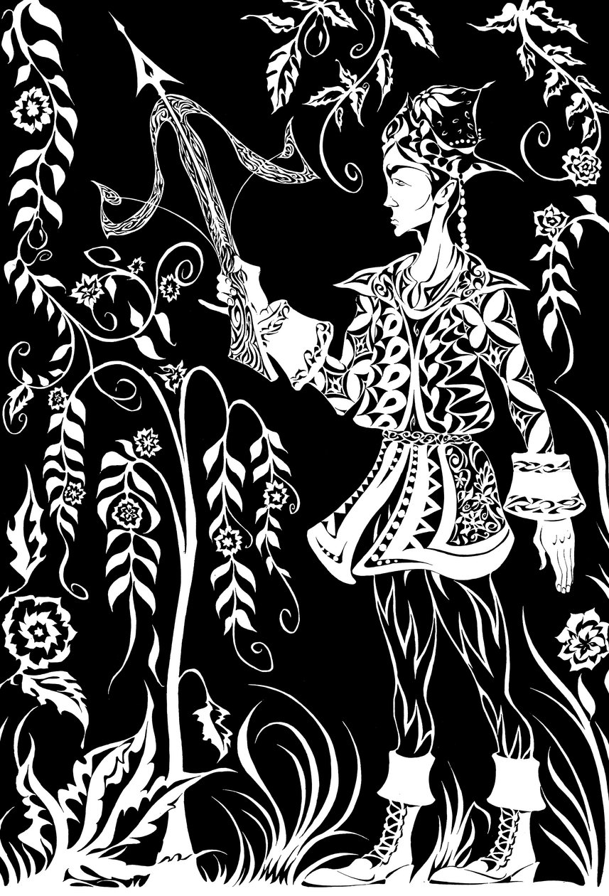 Ildfuglen - illustration af prins Ivan fra balletten Ildfuglen af Igor Stravinskij fra 1910 af Neale Osborne