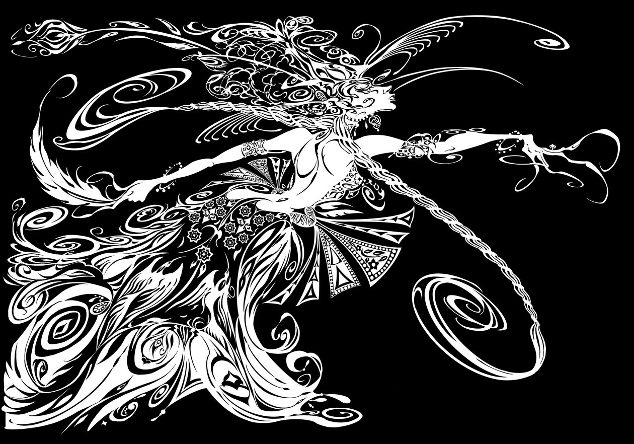 Ildfuglen - illustration af figuren fra balletten af samme navn fra 1910 af Igor Stravinskij af Neale Osborne