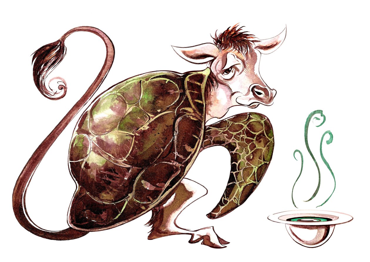 The Mock Turtle - illustration til Lewis Carrolls Alices Adventures in Wonderland (1865), 2005 af Neale Osborne