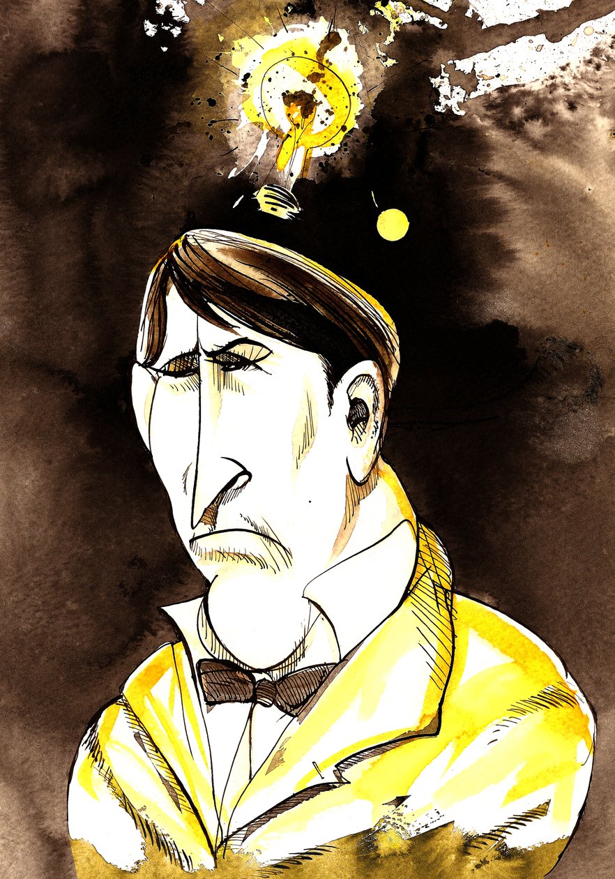 Thomas Edison - karikatur af amerikansk opfinder og fysiker, 1847-1931 af Neale Osborne