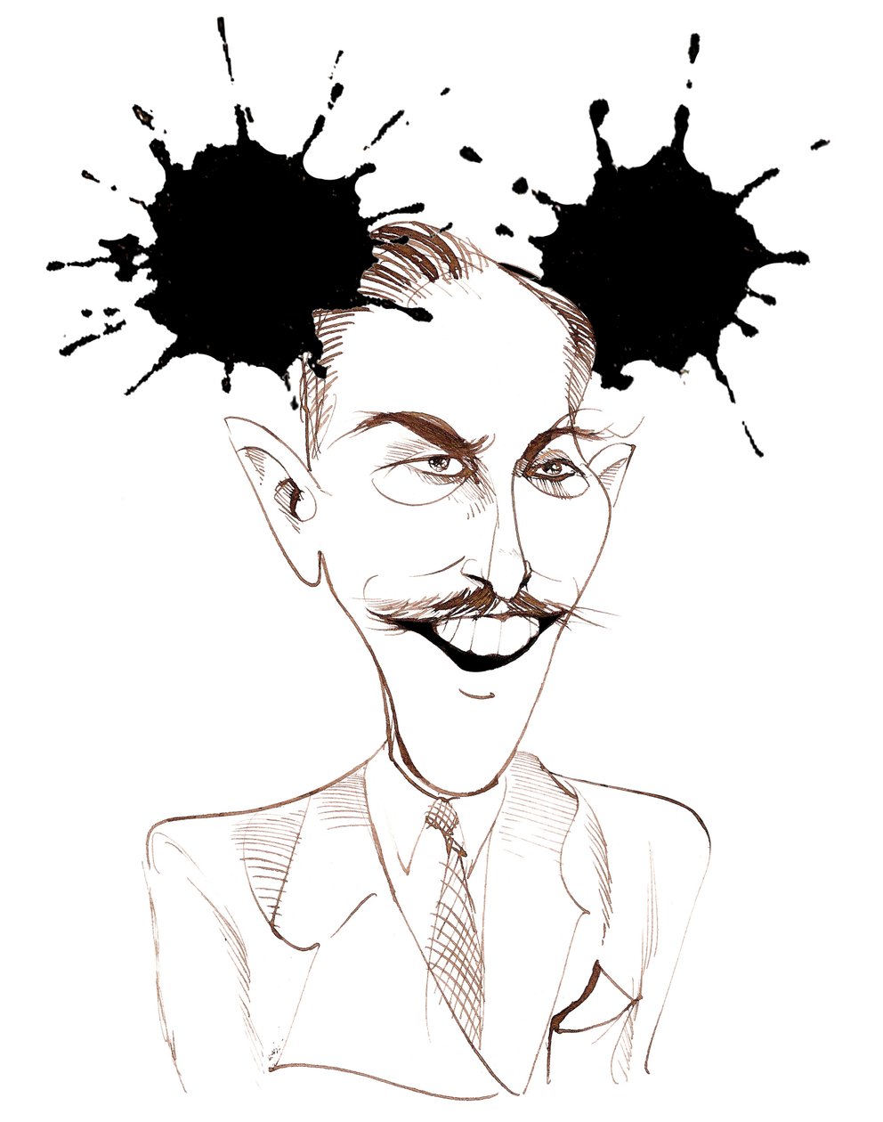 Walt Disney, amerikansk filmproducent, forretningsmagnat, tegneserieskaber og animator; karikeret med Mickey Mouse af Neale Osborne