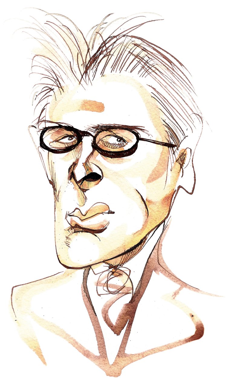 William Butler Yeats irsk digter og dramatiker (1865-1939); karikatur af Neale Osborne