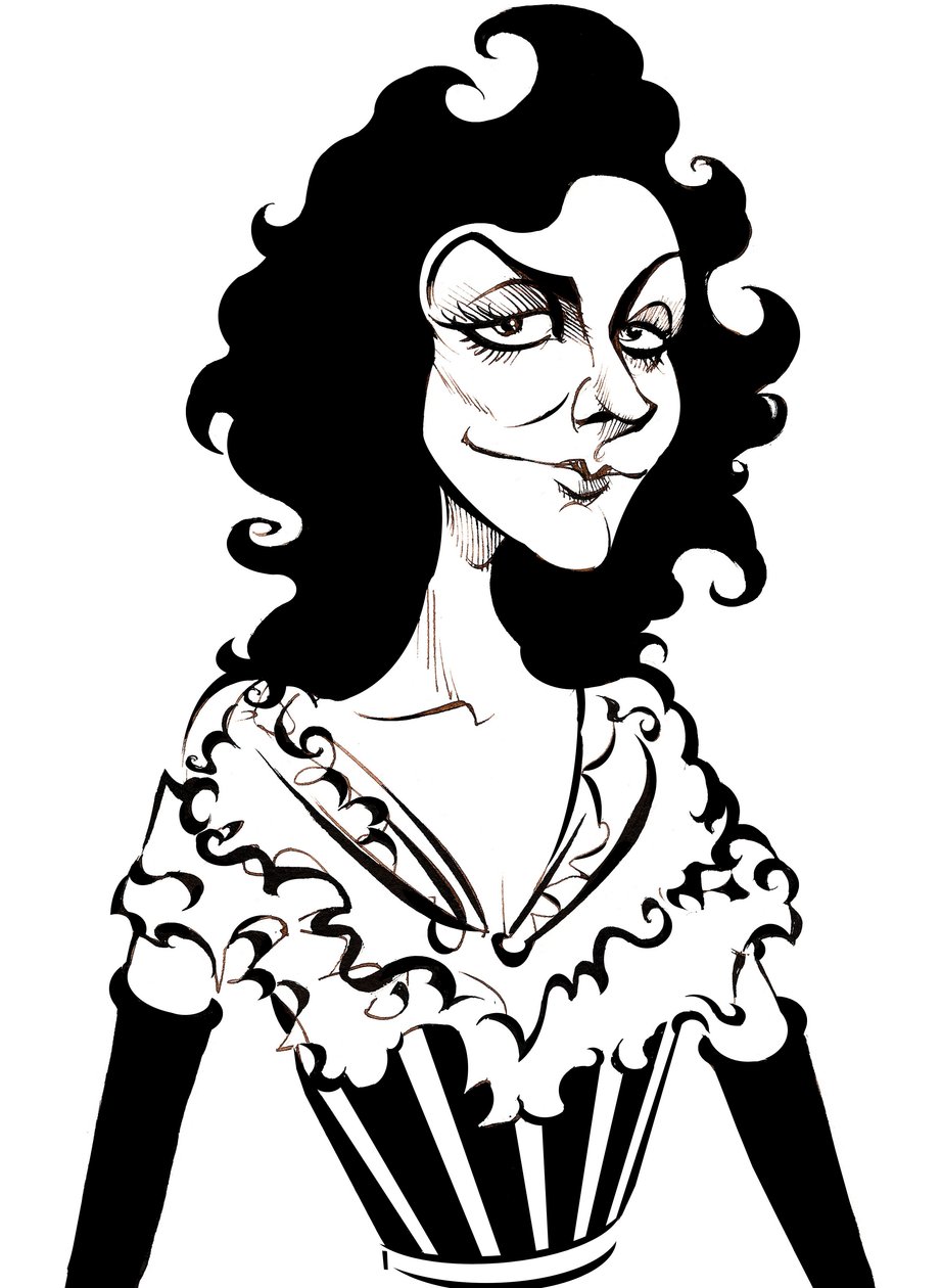 Yvette Guilbert, fransk skuespillerinde og kabaretsangerinde, (1867 - 1944) karikatur af Neale Osborne