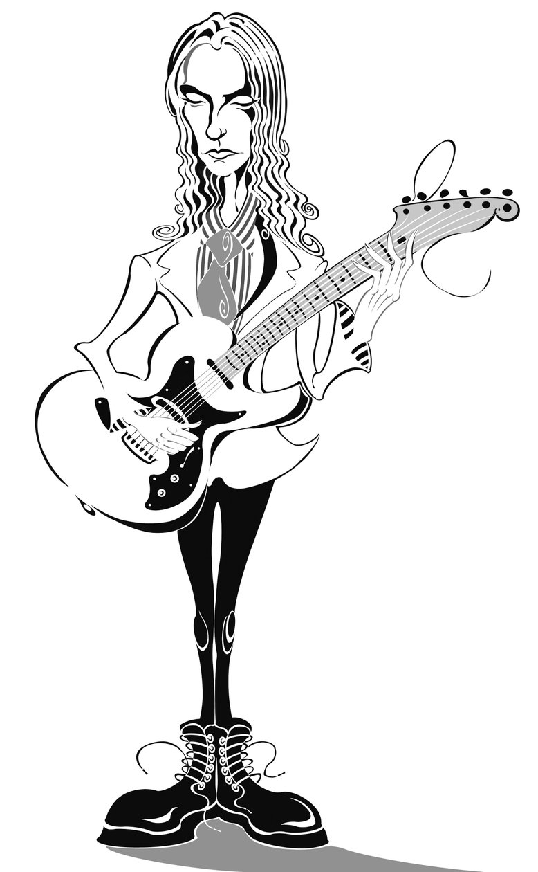 Aimee Mann - karikatur - amerikansk singer-songwriter og bassist, født 1960 af Neale Osborne