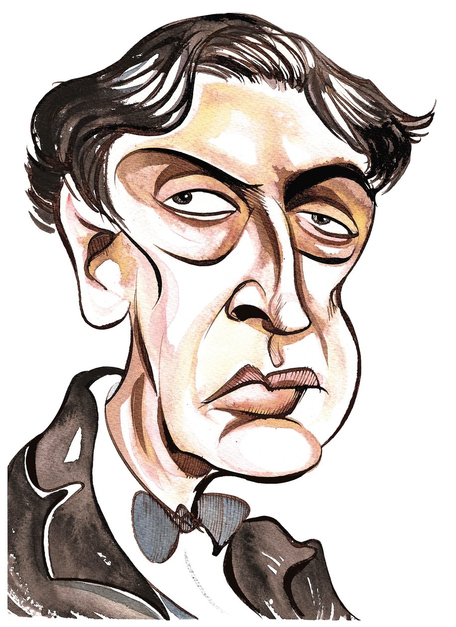 Alban Berg - farvekarikatur af Neale Osborne