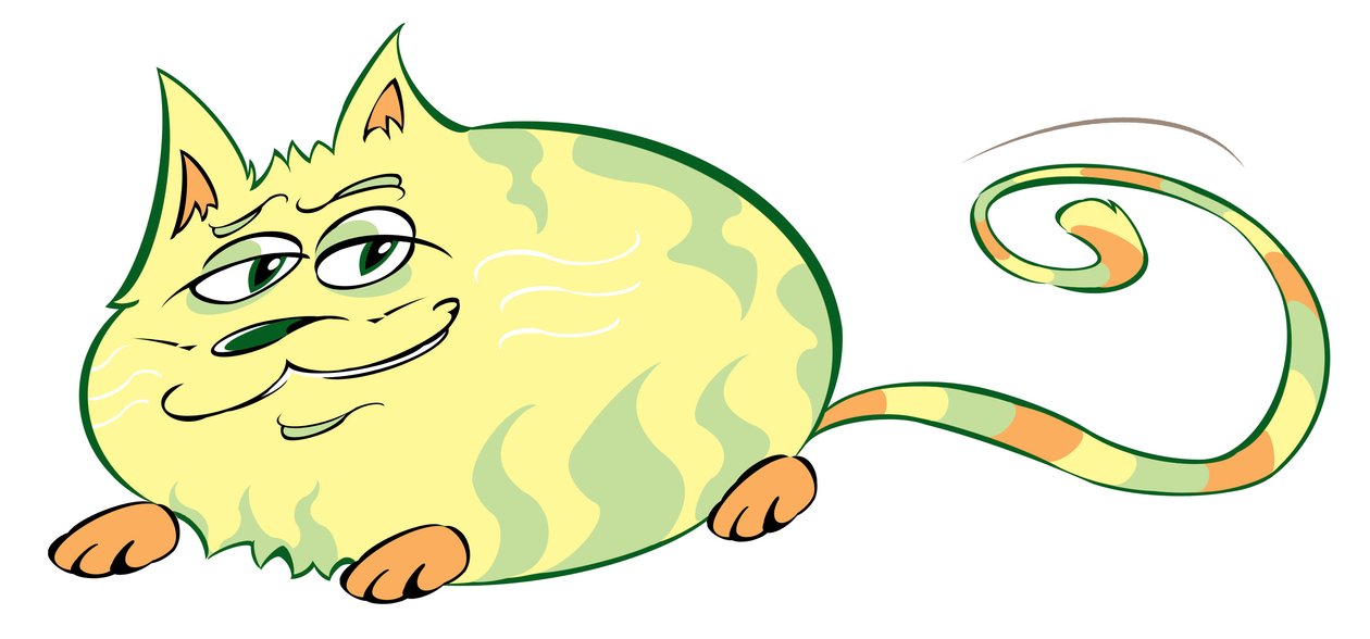 Curvy Cat - karikatur af Neale Osborne