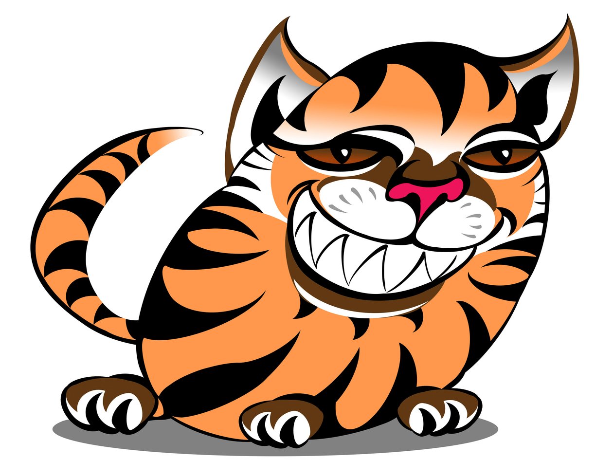 Tiger kat - tegnefilm af Neale Osborne