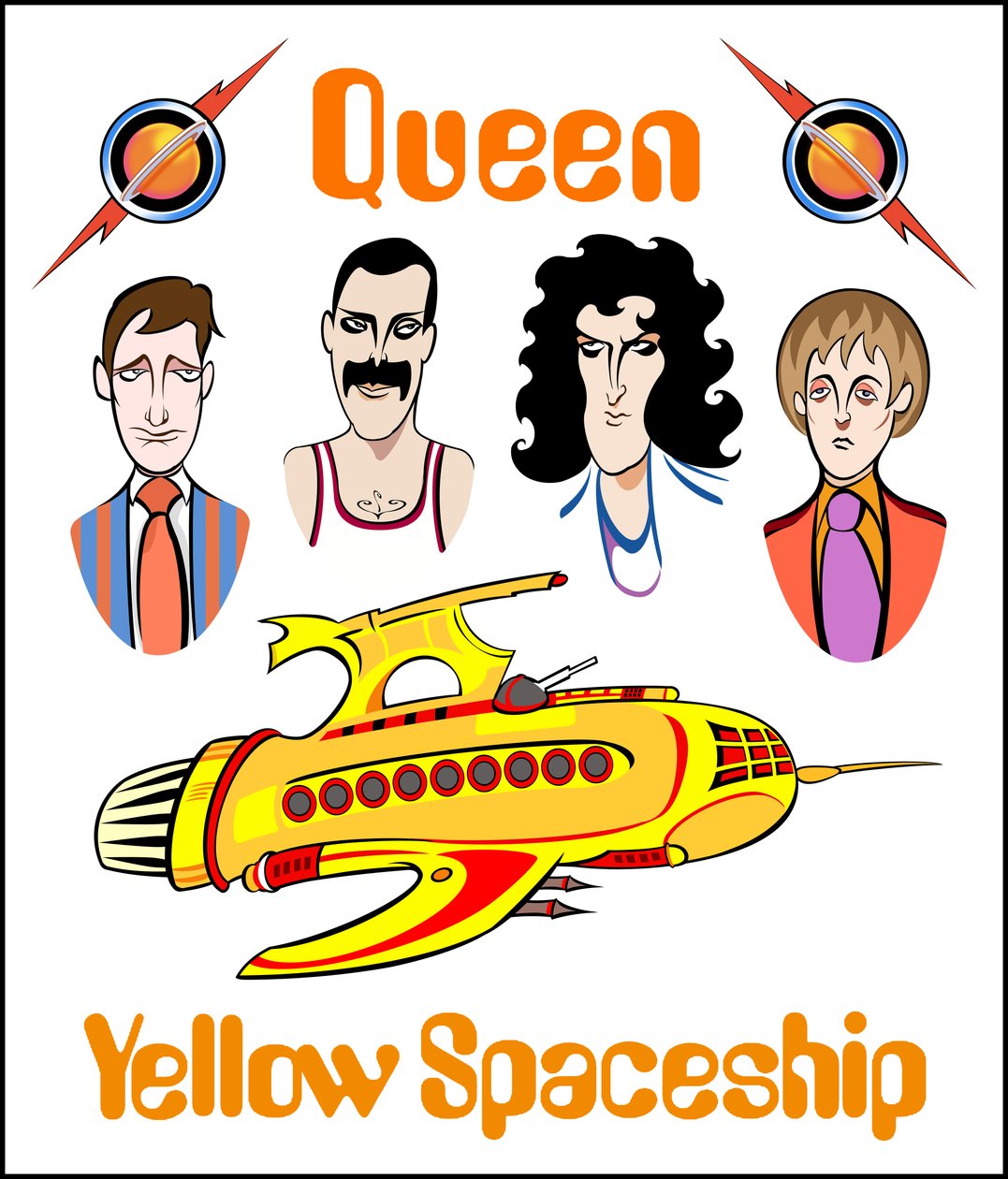 Yellow Spaceship, 2023 (digital) af Neale Osborne