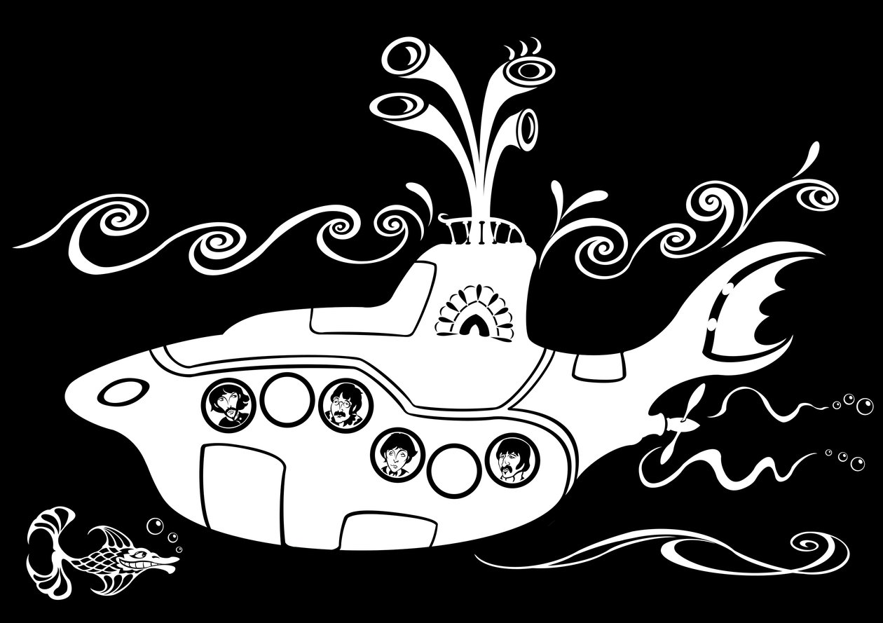 Yellow Submarine, 2004 (blæk, digital revision 2023) af Neale Osborne