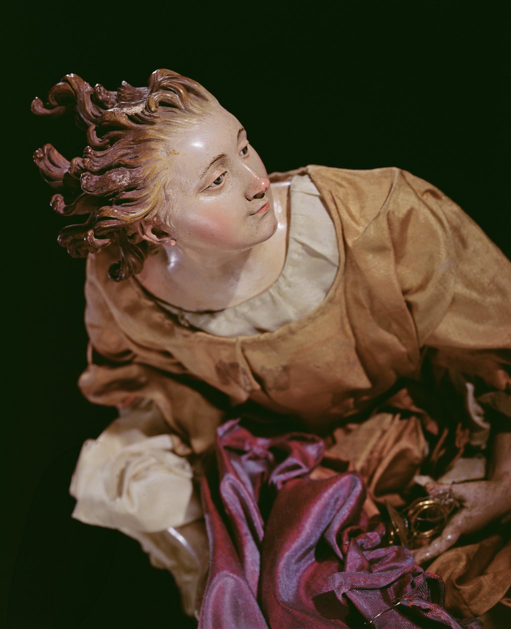 Engel, fra vuggestuen og træet (terracotta og stof) af Neapolitan School