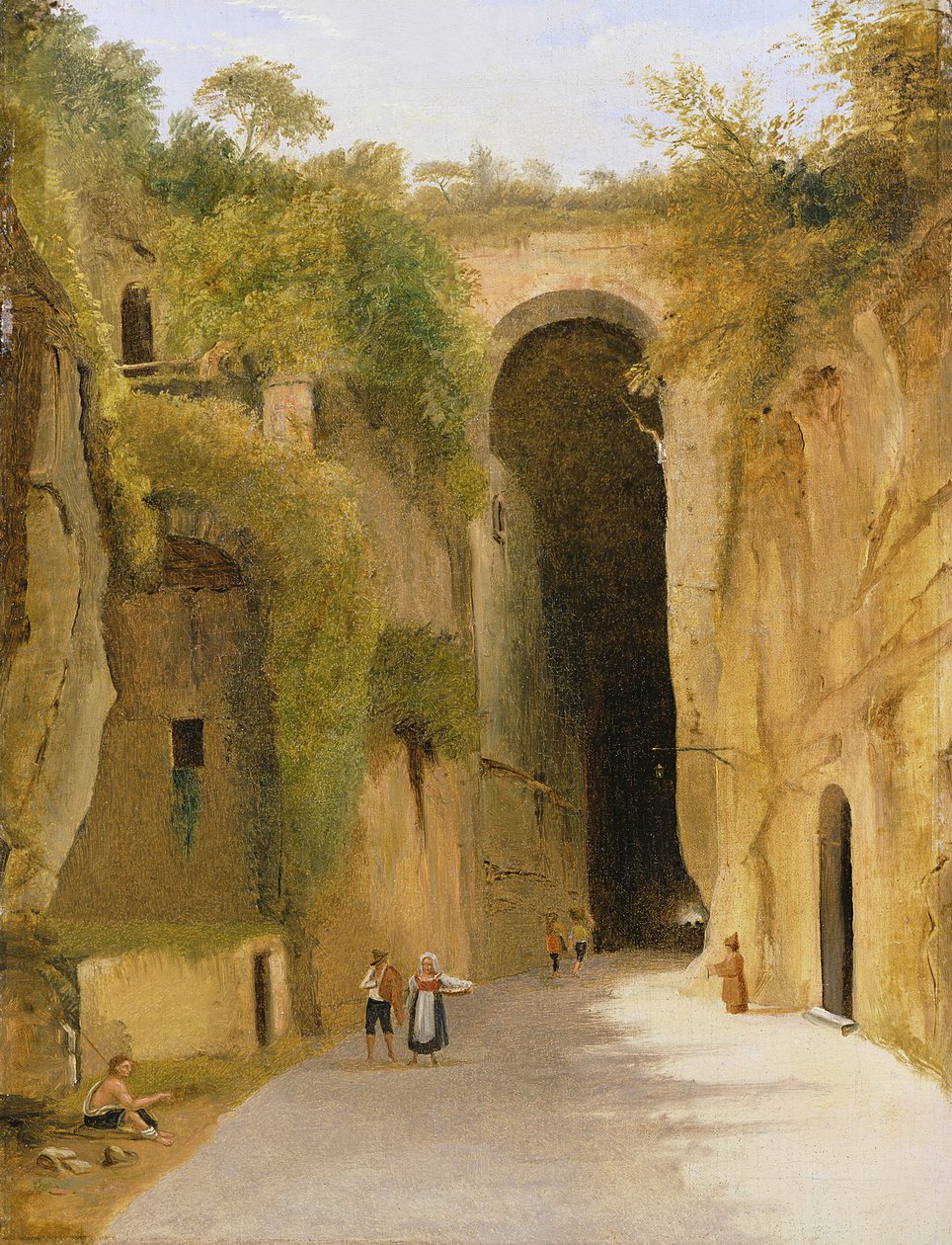 Crypta Napoletana, under Posillipo-bakken, Napoli, ca. 1840 af Neapolitan School