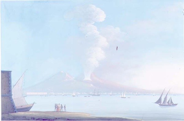 Vesuvs udbrud (gouache) af Neapolitan School