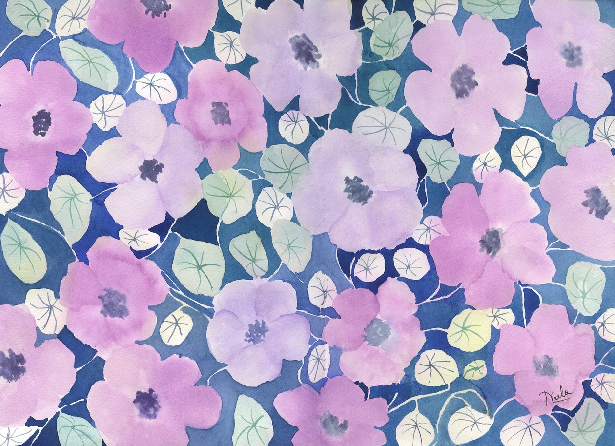blomster i pink af Neela Pushparaj