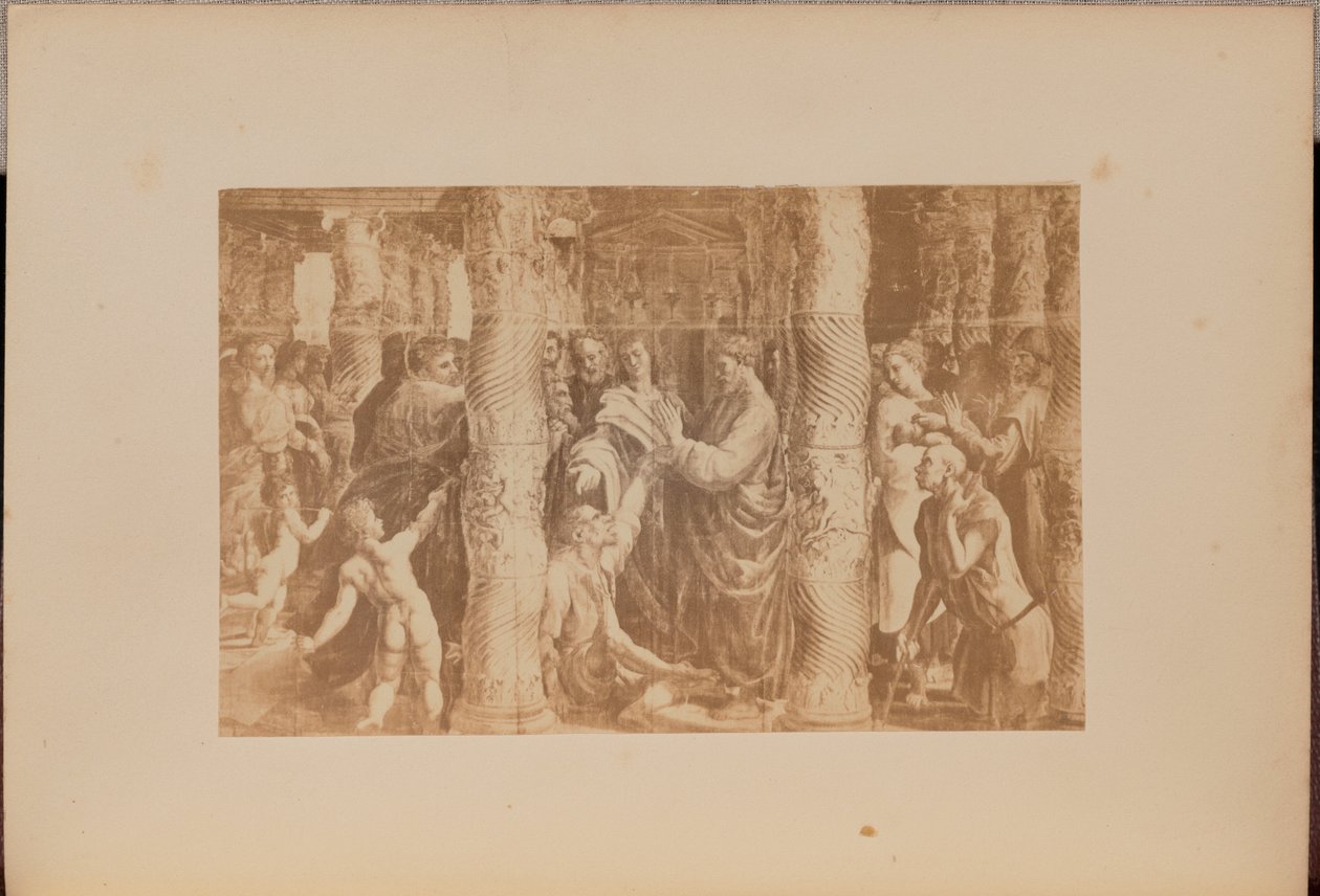 Peter og Johannes helbreder den lamme mand ved templets smukke port af Negretti and Zambra