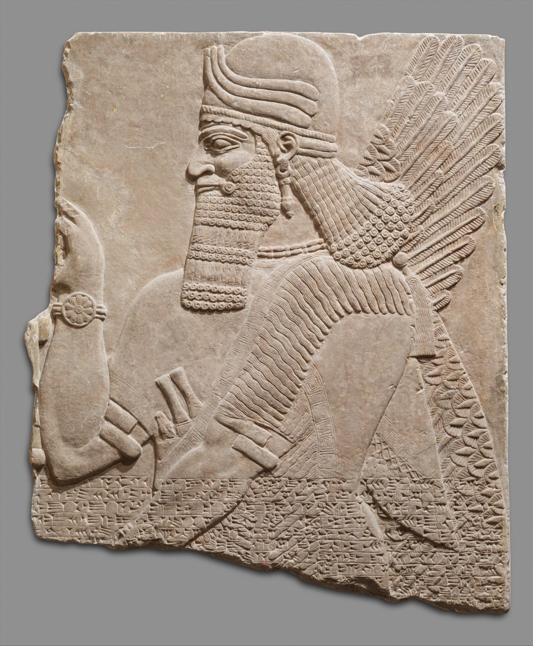 Reliefpanel af overnaturlig figur, ca. 883-59 f.Kr. (gipsalabast) af Neo Assyrian