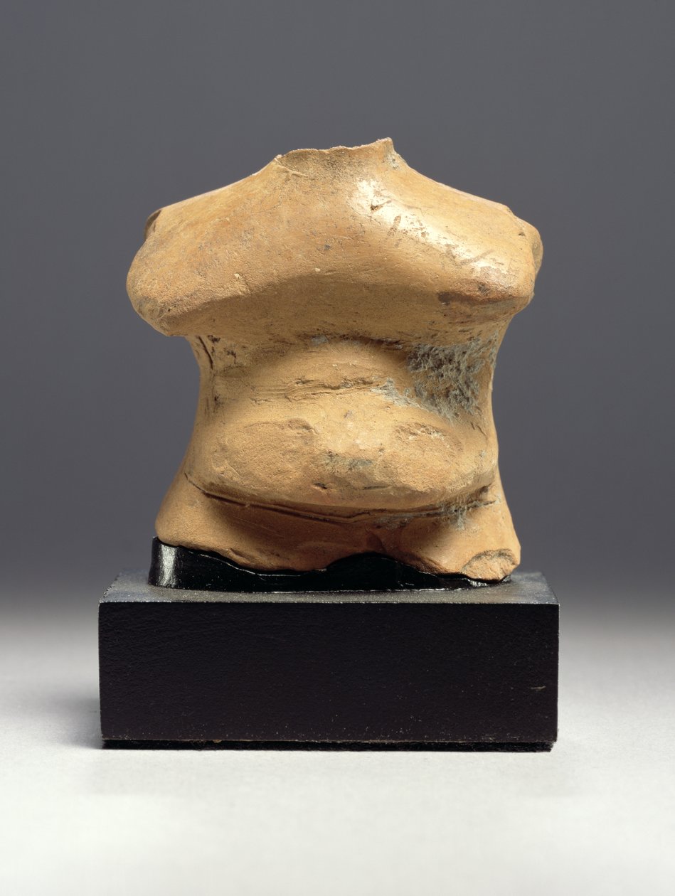 Fragmentær figur, Thessalisk, ca. 6000 f.Kr. (terracotta) af Neolithic