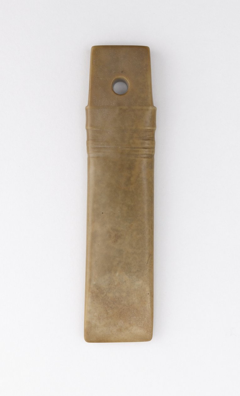 Straight chisel (gui) Qijia culture (jade (nephrite)) af Neolithic Period Chinese School