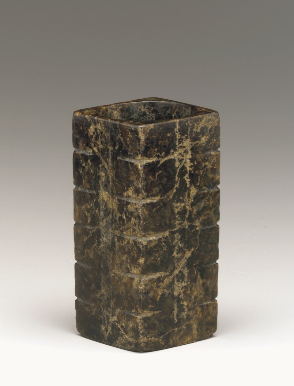 Tall tube (cong) Lake Tai region, Liangzhu culture, 3300-2250 BC (jade) af Neolithic Period Chinese School
