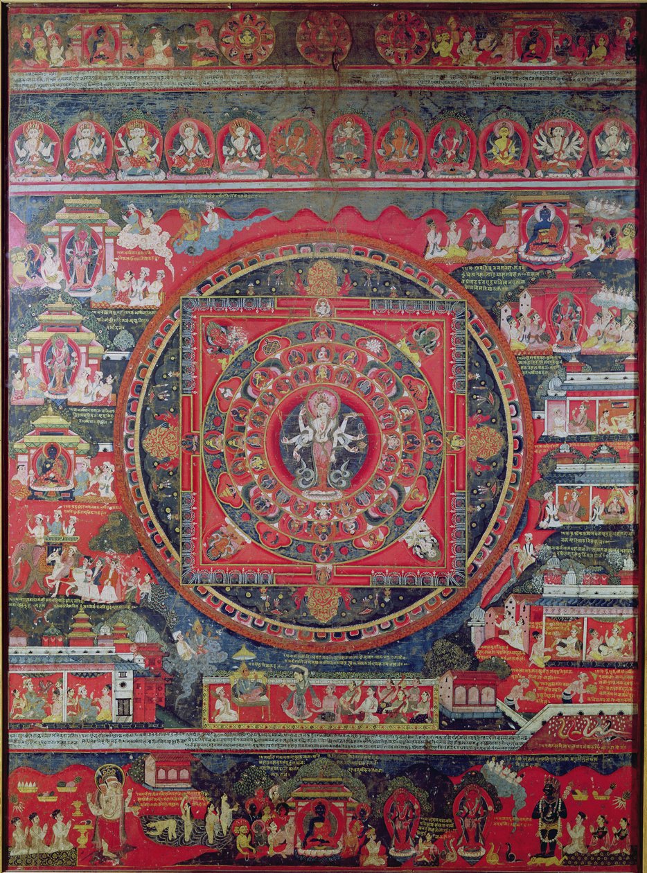 Mandala af Amoghapasa af Nepalese School