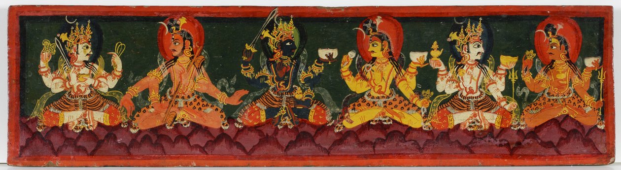 Bogomslag fra et Shaiva-manuskript (ugennemsigtigt wc på træ) af Nepalese School