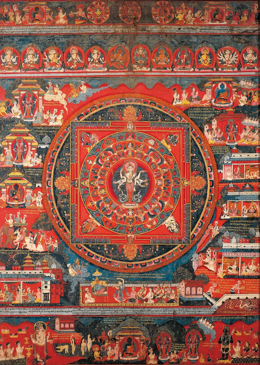 Mandala af Amoghapasa af Nepalese School