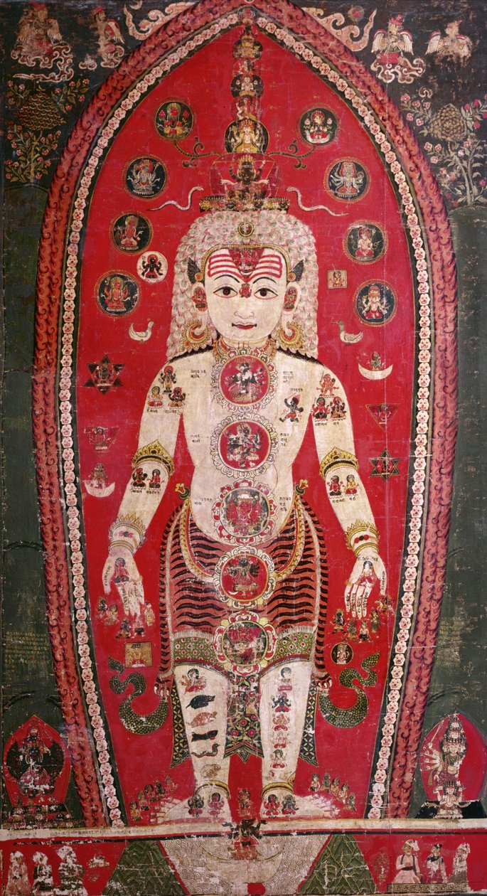 Shiva Purana, fra Badgaon (gouache på silke) af Nepalese School