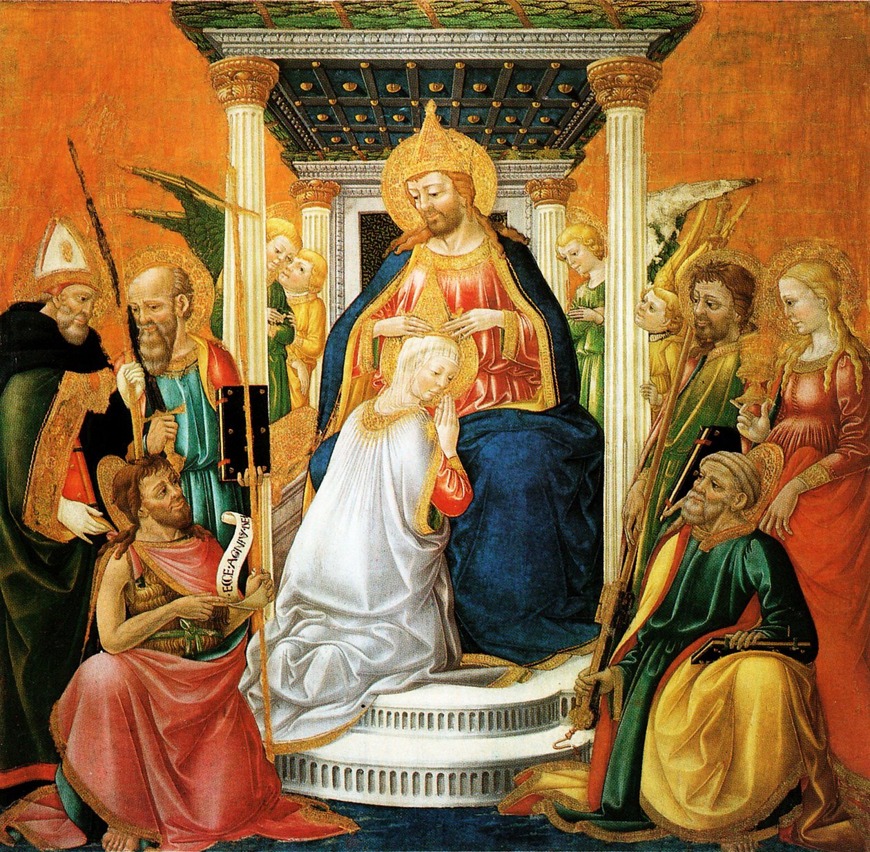 Jomfruens kroning, tempera på træ dateret 1476 og 1481, af Neri di Bicci af Neri di Bicci  