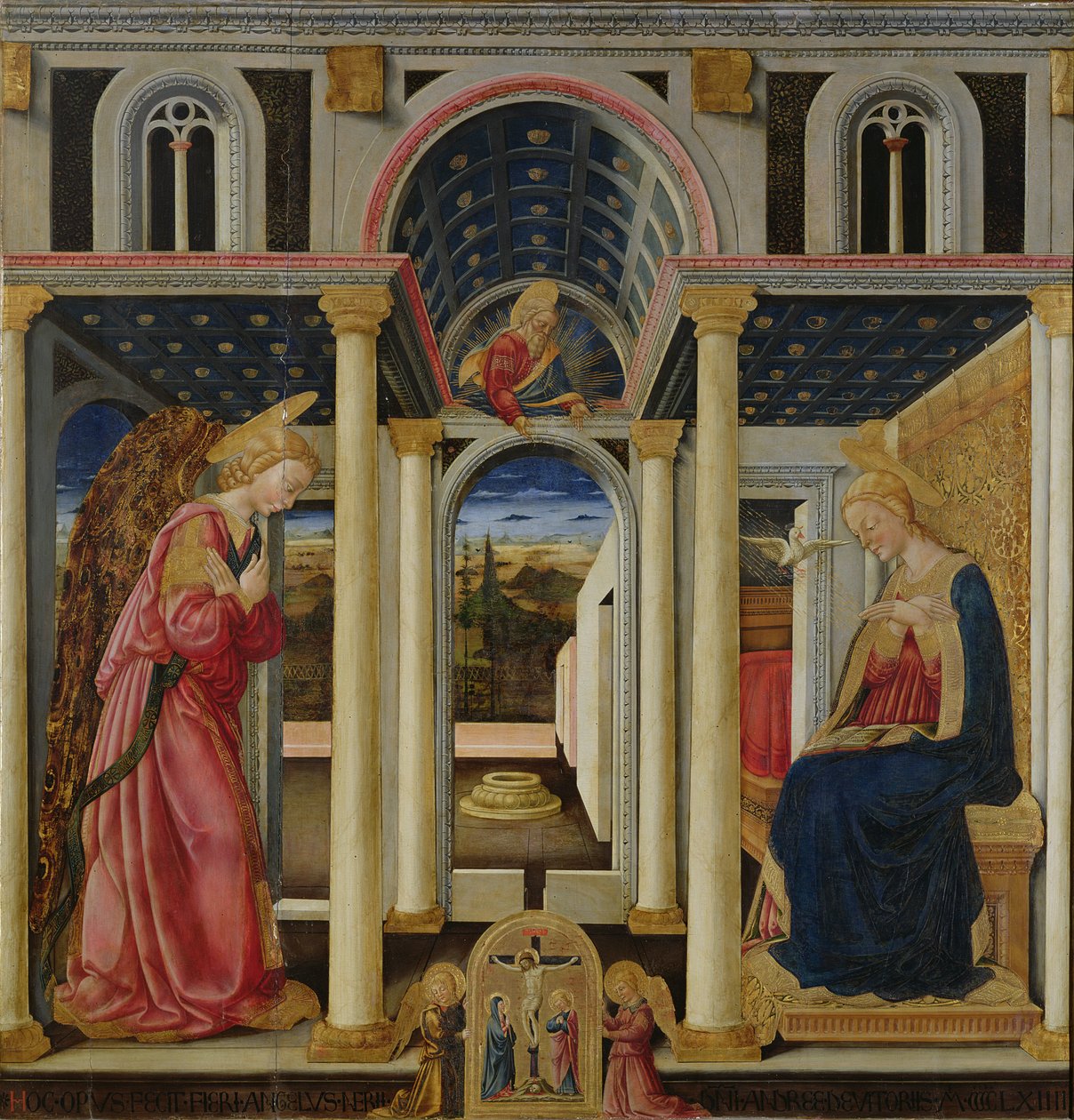 Annunciation, 1464 (tempera på panel) af Neri di Bicci