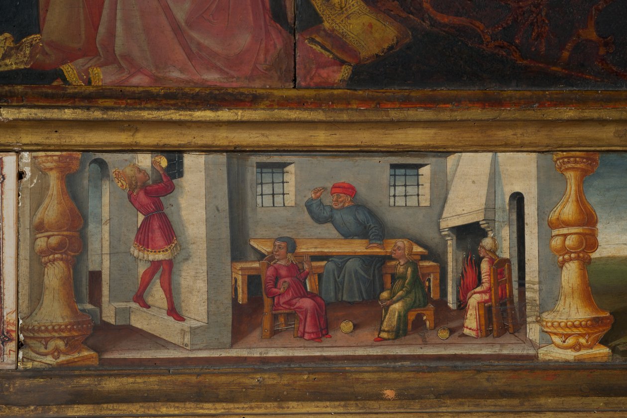 Detalje fra Jomfruens kroning (tempera på træ) af Neri di Bicci