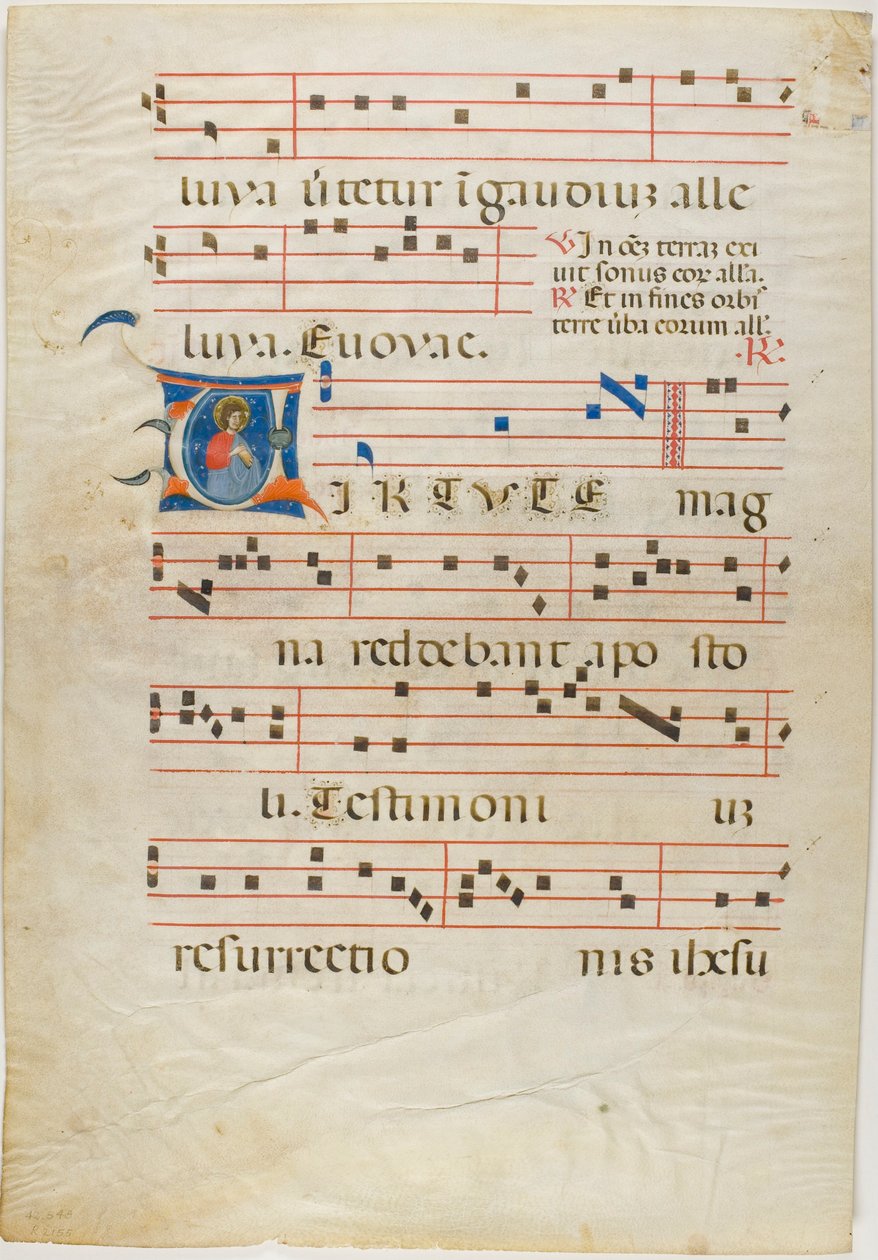 Martyrhelgen i et historisk initial "V" fra et antifonarium af Neri da Rimini